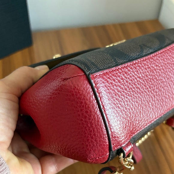 Coach Red and Brown Signature Crossbody Bag/Backpack - Picture 5 of 14